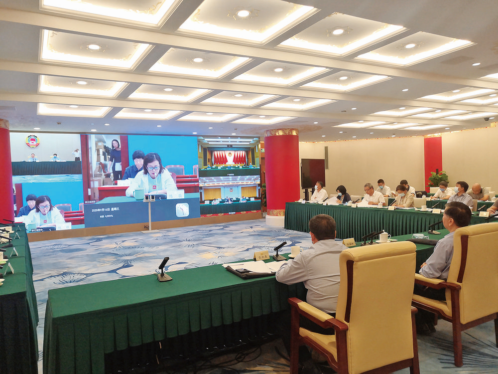 2020年6月，全國政協(xié)經(jīng)濟(jì)委員會(huì)圍繞“優(yōu)化‘十四五’產(chǎn)業(yè)政策導(dǎo)向，加快發(fā)展戰(zhàn)略性新興產(chǎn)業(yè)”開展調(diào)研。圖為召開視頻調(diào)研座談會(huì)，與地方有關(guān)方面座談。