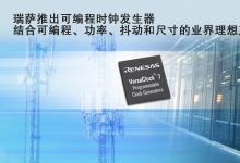 瑞薩電子推出全新可編程時鐘發(fā)生器， 打造出將可編程性、功率、抖動和尺寸完美結(jié)合的業(yè)界理想產(chǎn)品