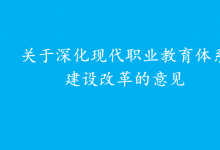 把推動(dòng)現(xiàn)代職業(yè)教育高質(zhì)量發(fā)展擺在更加突出的位置|《關(guān)于深化現(xiàn)代職業(yè)教育體系建設(shè)改革的意見(jiàn)》|優(yōu)先選擇新一代信息技術(shù)產(chǎn)業(yè)、高檔數(shù)控機(jī)床和機(jī)器人、高端儀器等