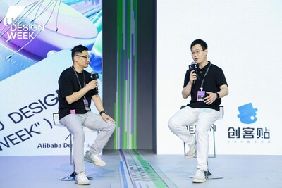圖右：創(chuàng)客貼創(chuàng)始人&CEO 王寶臣；圖左：阿里巴巴Aliexpress設(shè)計(jì)總監(jiān) 鶴真