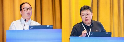 演講嘉賓：左：上海異工同智信息科技有限公司創(chuàng)始人周志杰先生； 右：華東理工大學(xué)EHS校友會副理事長 、上海異工同智信息科技有限公司行業(yè)產(chǎn)品部經(jīng)理殷太寧先生
