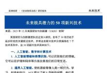 未來極具潛力的50項(xiàng)新興技術(shù) | 包括人工智能、數(shù)字和計(jì)算技術(shù)等