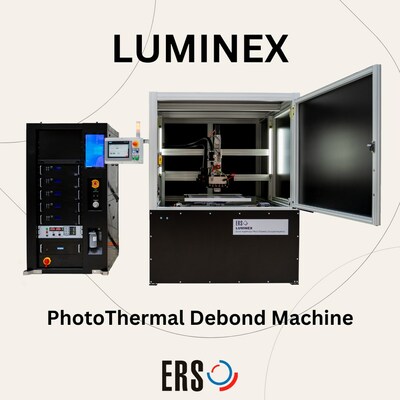 Luminex: The semi-automatic machine is the first of ERS’s Luminex product line, featuring its PhotoThermal debonding technology. Luminex: The semi-automatic machine is the first of ERS’s Luminex product line, featuring its PhotoThermal debonding technology.