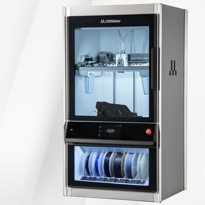 The UltiMaker Factor 4 3D printer is a new end-to-end 3D printing solution for light industrial applications. With support for engineering materials, direct drive dual extrusion, onboard print process reporting, temperature-controlled build volume, Factor 4 delivers high levels of predictability and minimal variance. The printer is designed to take manufacturing to new levels of efficiency and reliability. The UltiMaker Factor 4 3D printer is a new end-to-end 3D printing solution for light industrial applications. With support for engineering materials, direct drive dual extrusion, onboard print process reporting, temperature-controlled build volume, Factor 4 delivers high levels of predictability and minimal variance. The printer is designed to take manufacturing to new levels of efficiency and reliability.