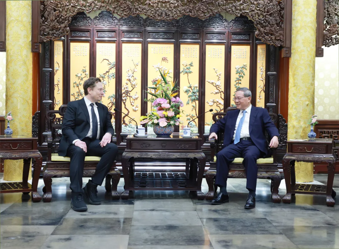 李強會見美國特斯拉公司首席執(zhí)行官馬斯克