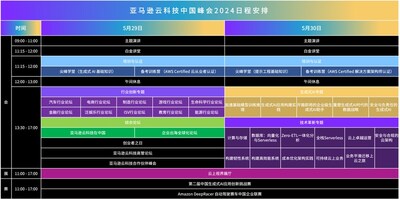 亞馬遜云科技中國(guó)峰會(huì)2024日程