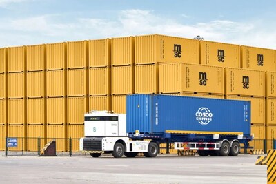 圖：Q-Truck 在海港運(yùn)營(yíng)，圖片來(lái)源：westwell