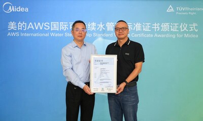 TüV萊茵為美的集團(tuán)旗下工廠頒發(fā)AWS白金級認(rèn)證證書