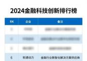 榮譽彰顯：軟通動力榮登 2024金融科技創(chuàng)新榜