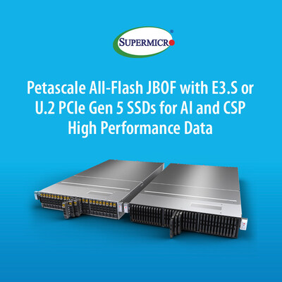 Supermicro推出全新集成NVIDIA BlueField-3 DPU的全閃存Petascale JBOF超大規(guī)模存儲(chǔ)解決方案，加速AI數(shù)據(jù)管道