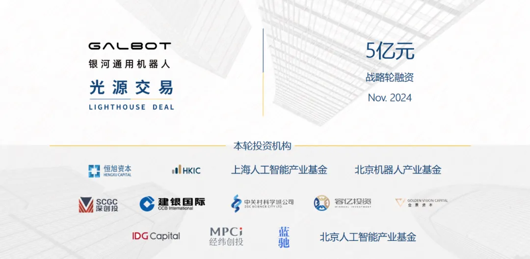 銀河通用機器人完成 5 億元戰(zhàn)略輪融資，光源資本擔任獨家財務顧問｜光源交易