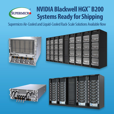 超微公司利用 NVIDIA HGX B200 全面提高 NVIDIA Blackwell 機(jī)架級(jí)解決方案的產(chǎn)量