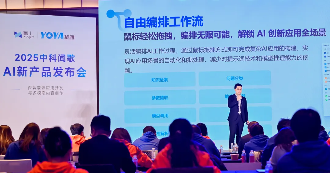 助力政企極速落地人工智能應用與創(chuàng)意靈感|中科聞歌發(fā)布智川X-Agent平臺、優(yōu)雅音視頻大模型更新  