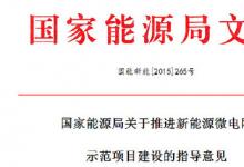 國家能源局：推進新能源微電網建設